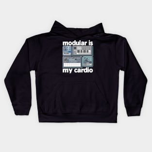 Analog Modular Is My Cardio Synthesizer Synth Sound Retro Kids Hoodie